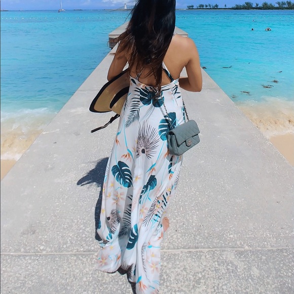 πHPπTropical Palm Leaves Maxi Dress - Picture 6 of 6